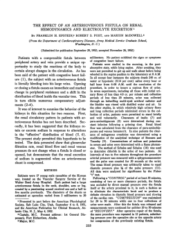 THE EFFECT OF AN ARTERIOVENOUS FISTULA ON RENAL
