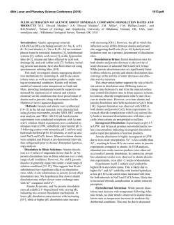 FLUID ALTERATION OF ALUNITE GROUP MINERALS