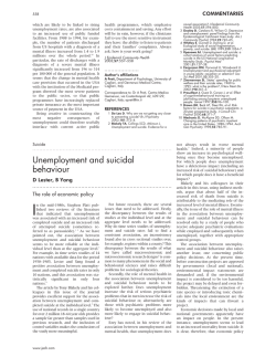 Unemployment and suicidal behaviour