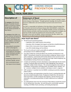 End of Year Report 2014 - Chronic Disease Prevention Council