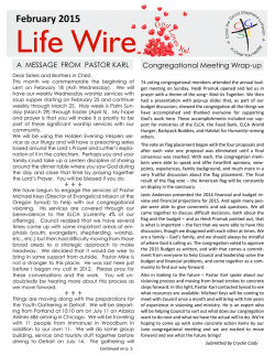 February Life Wire 2015 - Christ the Good Shepherd Lutheran
