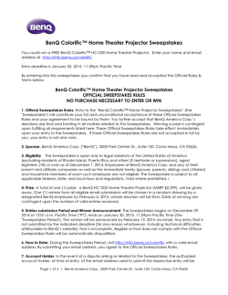 BenQ Colorific&trade; Home Theater Projector Sweepstakes