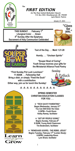 Newsletter - First United Methodist Church, Weatherford, OK