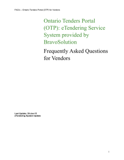 Ontario Tenders Portal (OTP): eTendering Service System provided