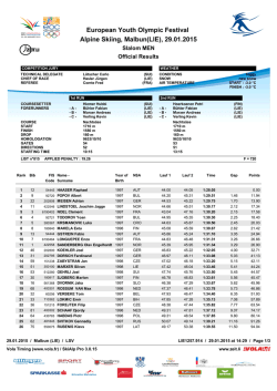European Youth Olympic Festival Alpine Skiing, Malbun(LIE), 29.01