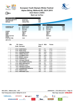 European Youth Olympic Winter Festival Alpine Skiing