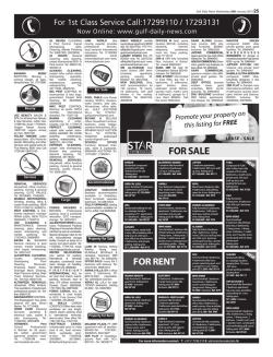 FOR SALE - Gulf Daily News