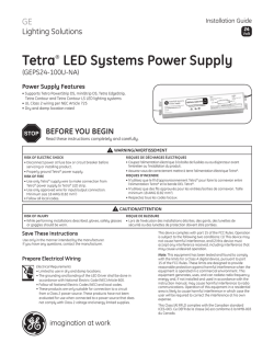 Installation Guide &mdash; GEPS24-100U-NA Tetra Power
