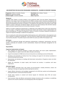 job description for education programme coordinator