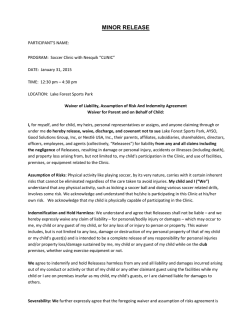 Waiver Form for photo release of minor children (pdf)