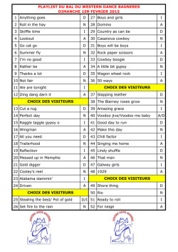 1 Anything goes D 27 Boys and girls I 2 Roll in the hay N 28 Domino