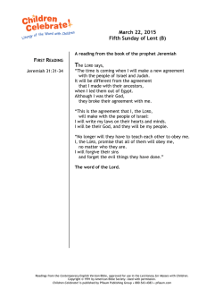 March 22, 2015 Fifth Sunday of Lent (B)