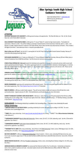 Blue Springs South High School Guidance Newsletter