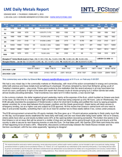 LME Daily Metals Report