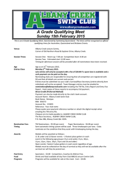 A Grade Qualifying Meet Sunday 15th February 2015