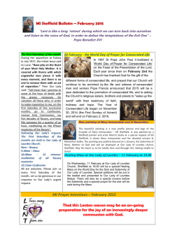 MI Sheffield Bulletin &ndash; February 2015 MI Prayer Intentions