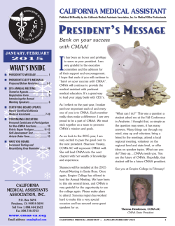 CMAA Newsletter 01-02-15 - California Medical Assistants Association