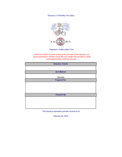 Sagamore Ambassador Care Directory of Member Providers