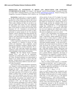 Dissolution of Nontronite in Brines and Implications for Habitable