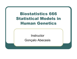 Lecture 01 -- Review Class - Center for Statistical Genetics