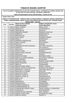 TOBACCO BOARD::GUNTUR