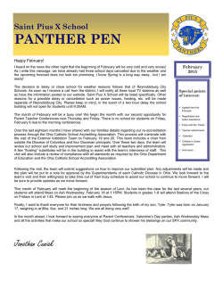 PANTHER PEN - St. Pius X School