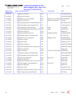 Schedule - Salem Radio Network