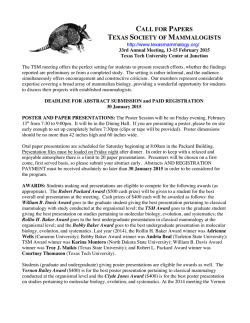 Call for Papers 2015 final - Texas Society of Mammalogists