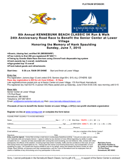 Mail in Entry Form - Kennebunk Beach Classic