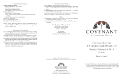 11:00 Traditional Bulletin - Covenant Presbyterian Church