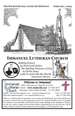 Download Service for Feb. 1 - Immanuel Lutheran Church &bull; Danville