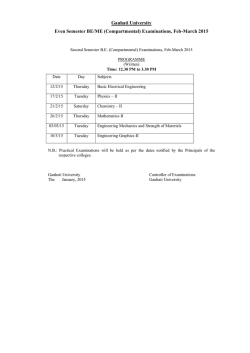 BE/ME/MCA Even semester compartmental exam 2015