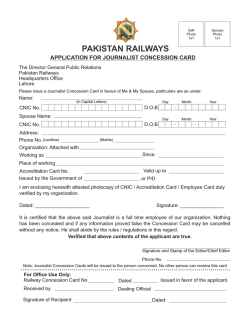 Journalist Concession Card