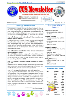 Download Newsletter - Canggu Community School