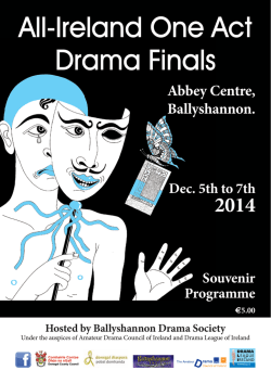 Programme - Ireland One Act Finals 2014
