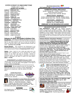 Sunday Bulletin - Our Lady Star of The Sea Parish