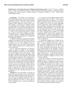 Hypotheses for a Near-Surface Reservoir of Methane and Its