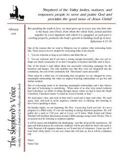 Newsletter - Shepherd of the Valley