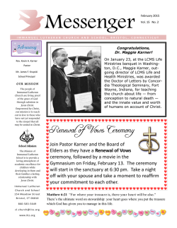 February 2015 Messenger - Immanuel Lutheran Church