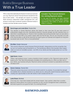 With a True Leader - Raymond James Ltd.