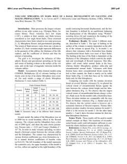 VOLCANIC SPREADING ON MARS: ROLE OF A - USRA