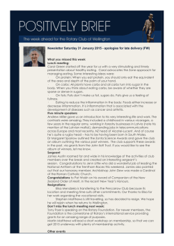 Newsletter Saturday 31 January 2015