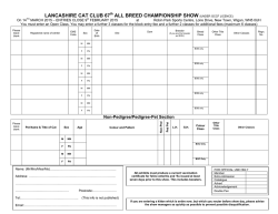 Entry Form - Governing Council of the Cat Fancy