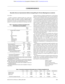 Busulfan Alone as Cytoreduction Before Autografting for Chronic