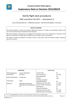 Explanaory Note to ED Decision 2015/003/R - EASA