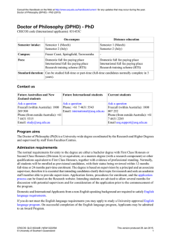 Doctor of Philosophy - University of Southern Queensland