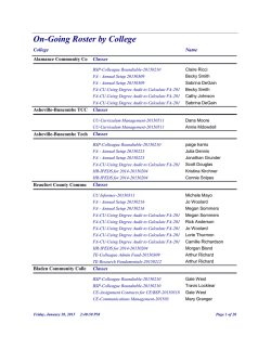 New Hire Roster By College - North Carolina Community College
