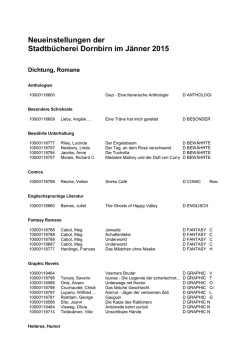 Neuerwerbungen - Stadtb&uuml;cherei Dornbirn
