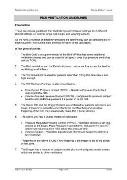 PICU VENTILATION GUIDELINES