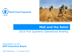 Mali and the Sahel - WFP Remote Access Secure Services